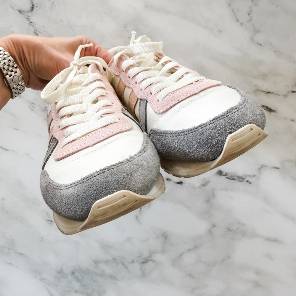 Gola Womens Classics Daytona Quadrant Sneaker in Off White/Ash/Rose Gold/Sun - Picture 4 of 9